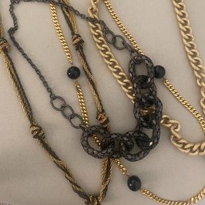 Lot of 4 Vintage Gold-tone & Gunmetal Necklaces